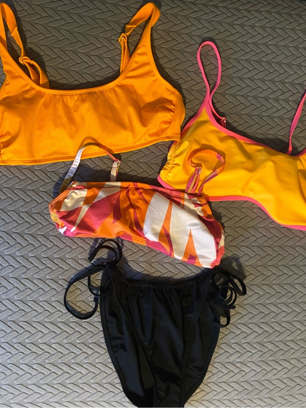 Women’s Yellow Ribbed Bikini Top by